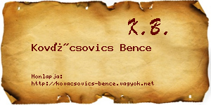 Kovácsovics Bence névjegykártya